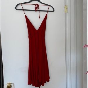 Brandy Melville Halter Open Back Dress - Red